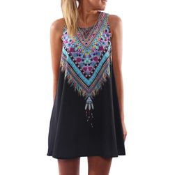 Letní plážové šaty s indiánským vzorem - 2 barvy