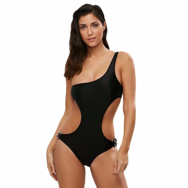 Jednodijelni kupaći kostim za dame u crnoj boji 1