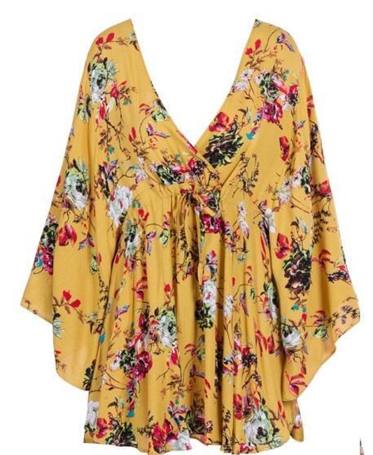 Boemska mini haljina s širokim rukavima - 3 veličine 1