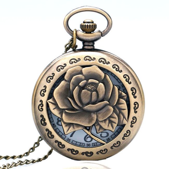 Džepni sat sa motivom ruže 1