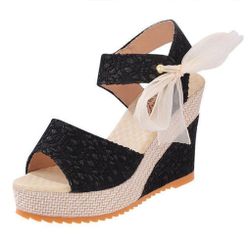 Дамски обувки с клин Esmery Black - размер 9.5/41, Вариант: ZO_228663-VEL-9-5