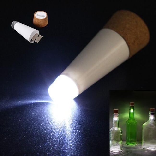 USB LED cu LED-uri de sticlă de vin lanternă 1