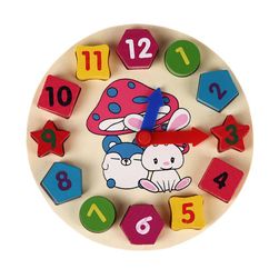 Drewniana zabawka edukacyjna - Zegar z królikiem