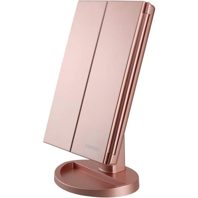 Oglindă de machiaj cu LED-uri, 21 LED-uri, Rose Gold ZO_211343 1