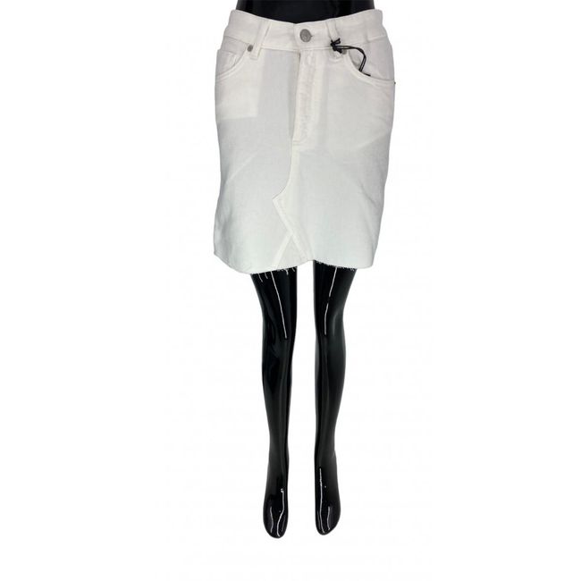 Damska spódnica dżinsowa, WHY 7, biała, zapięcie na suwak, rozmiary XS - XXL: ZO_aa146d68-a879-11ed-80c0-4a3f42c5eb17 1