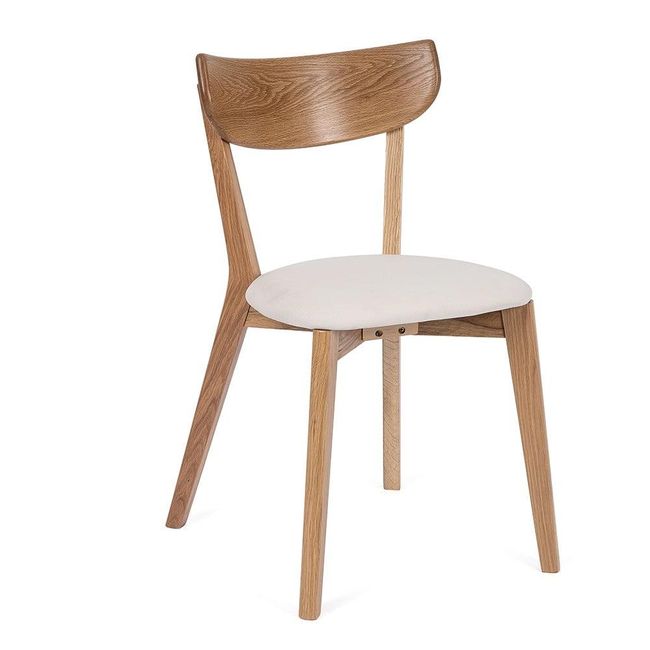 Jedilni stol iz hrastovega lesa z belim sedežem Arch ZO_156871 1