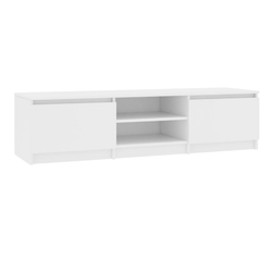 TV stolek bílý 140 x 40 x 35,5 cm dřevotříska ZO_805426-A