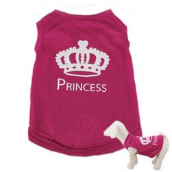 Rožnata obleka za pse - napis Princess