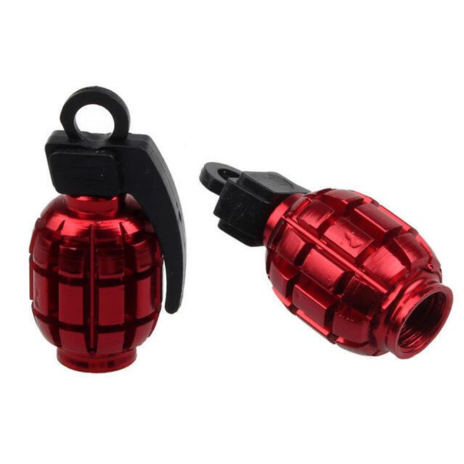Kovové čepičky ventilku na kolo - granáty 1