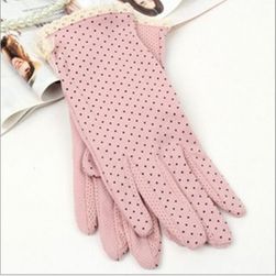 Tečkované rukavice s mašličkou