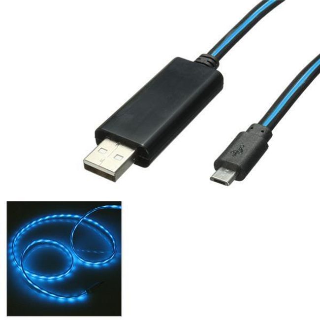 Micro USB nabíjecí a datový kabel s LED osvícením 1