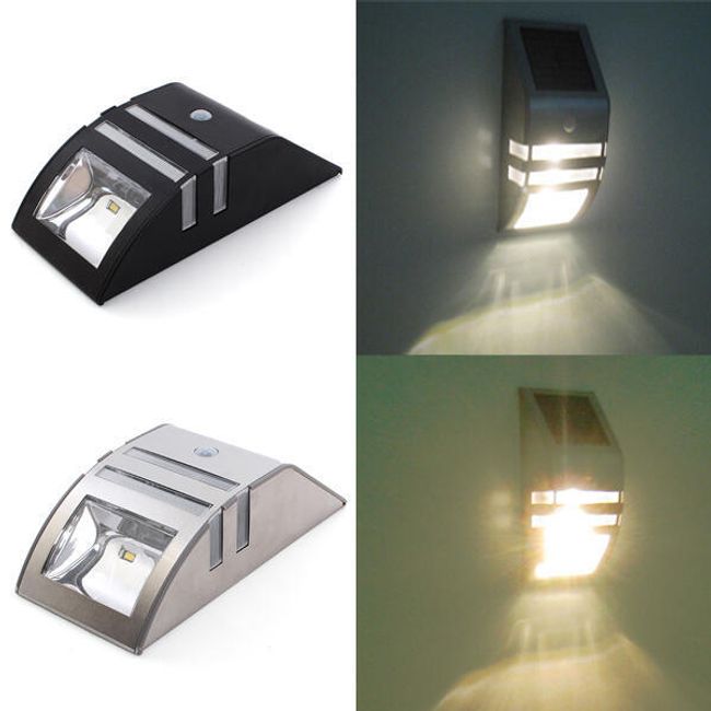 Solární lampa na zeď s čidlem pohybu - 2 barevné provedení 1