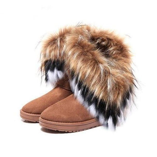 Teplý zimný valec kožušiny - 3 farby Brown - 6,5, Veľkosti obuvi: ZO_236436-38 1
