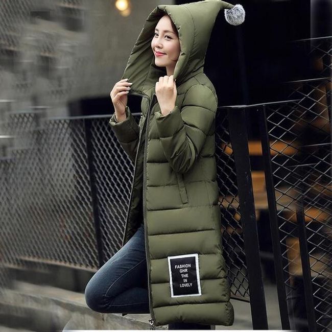 Ženska zimska bunda vojaško zelena-L 1