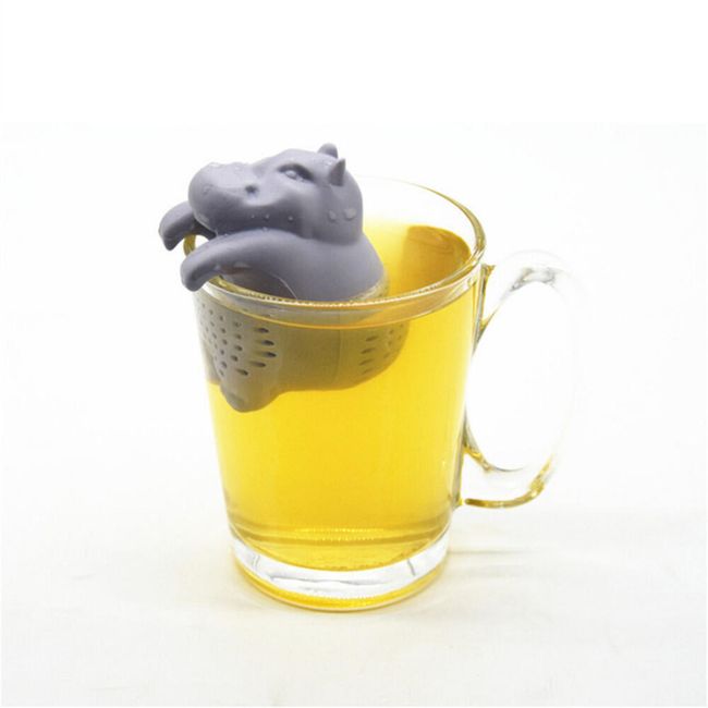 Silikonowe sitko do herbaty - Hipopotam 1