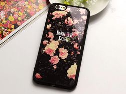 Флорални калъфи за телефон с надписи за iPhone 5 - 7 plus