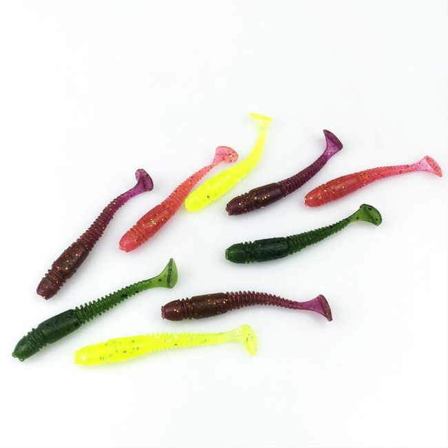 Návnada gumových červů pro rybáře - 10 ks 1