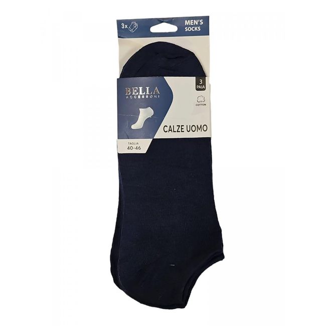 Moške gležnjarske nogavice temno modre barve 3 pari ZO_260102 1