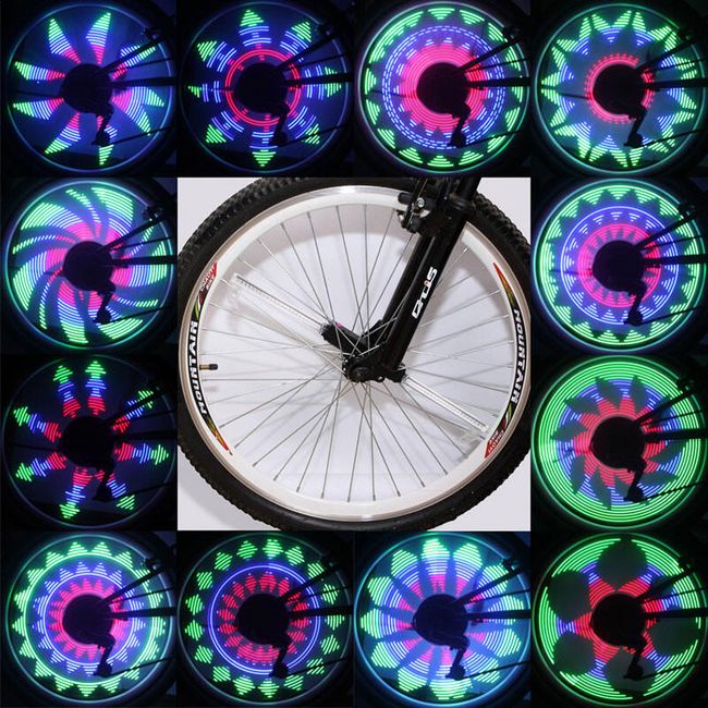 Zaujímavé LED svetlá na bicykli meniace vzor 1