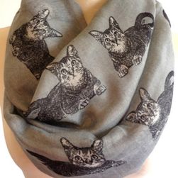 Dámský šátek s motivem koček - 5 barev