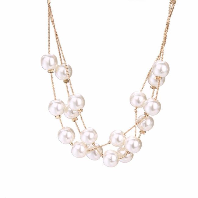 Luxusní bižuterní sada s perlovým náhrdelníkem 3 ks 1
