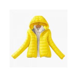 Wąska kurtka wiosenna - żółta, rozmiary XS - XXL: ZO_236088-L