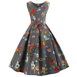 Vintage ruha virággal - 5 méretben