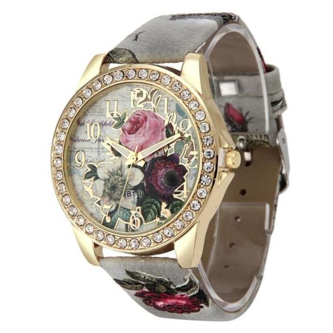 Zegarek damski retro z różami - 6 kolorów 1