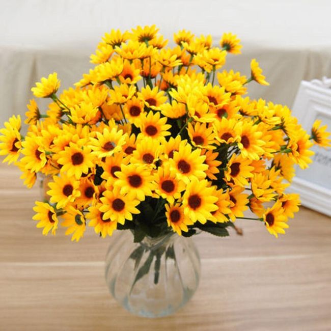 Букет от изкуствени жълти цветя 1