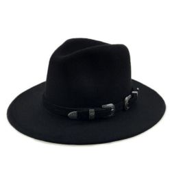 Pălărie cu curea și catarame metalice Negru ZO_ST04971