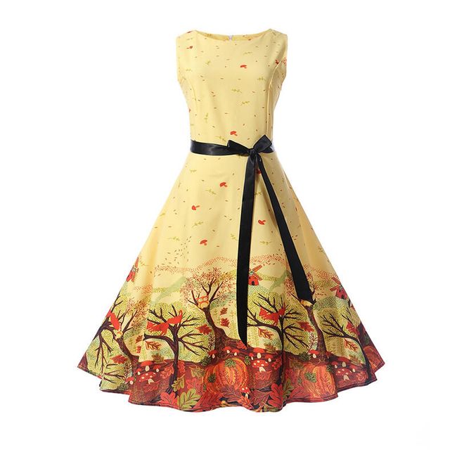 Sukienka retro z pięknymi motywami - 4 warianty 1
