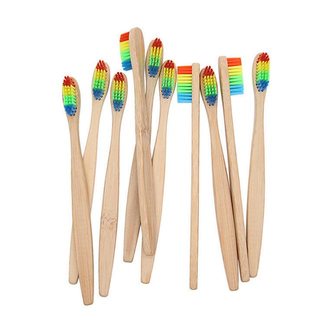 5 farebných bambusových zubných kefiek 1