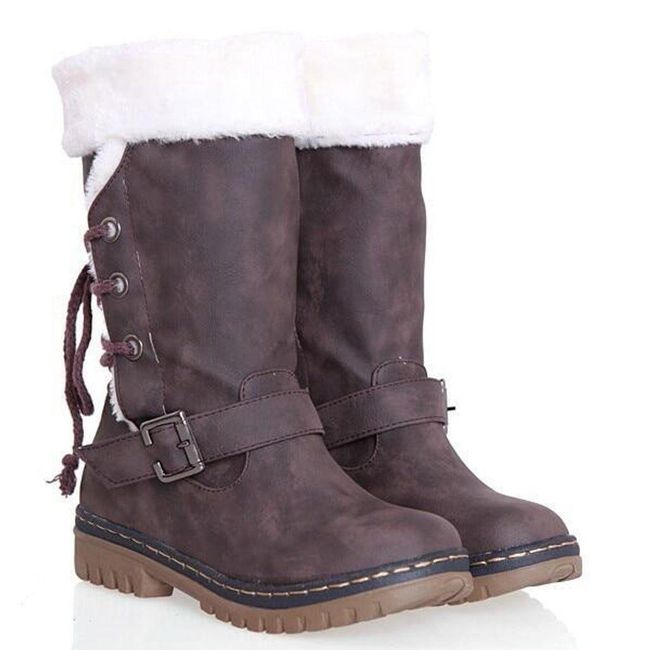 Ženski zimski škornji Leena Coffee - velikost 34, Velikost obutve: ZO_232503-34 1