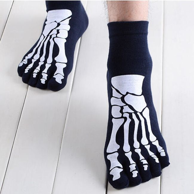 Pánské strašidelné ponožky s kosterními motivy - 4 barvy, 3 motivy 1