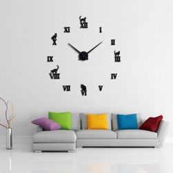 Zegar ścienny z kotami i cyframi rzymskimi - 11 kolorów