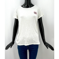 Дамска тениска с кръпка - бяла, размери XS - XXL: ZO_d6cd2400-1e20-11ed-a262-0cc47a6c9c84