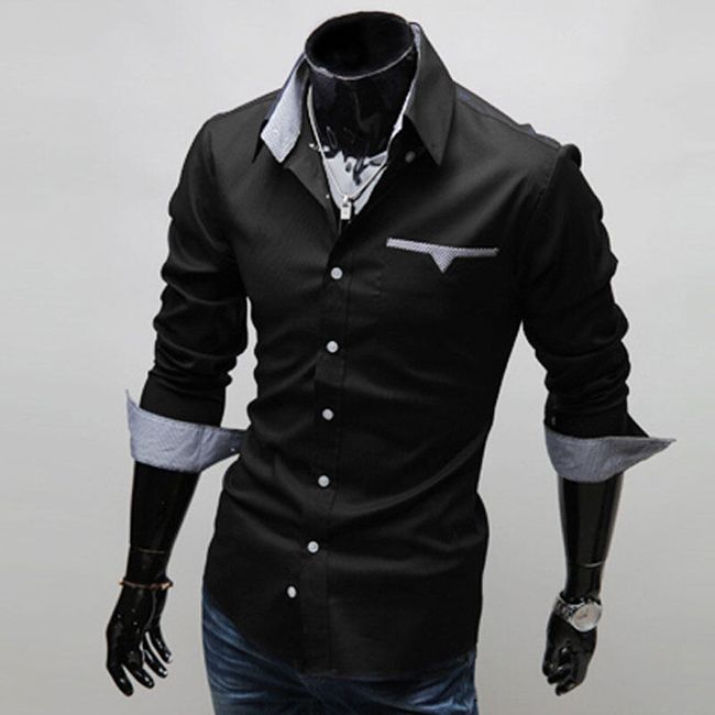 Priložnostna moška srajca s kontrastno notranjo tkanino 1