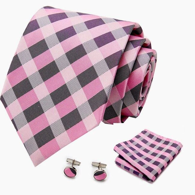 Вратовръзка, салфетка и копчета за ръкавели B014966 1