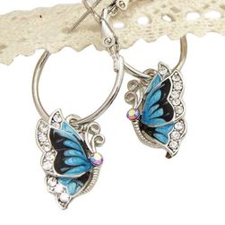 Náušnice - modří motýlci