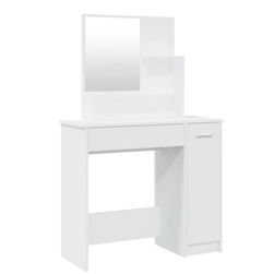 Toaletní stolek se zrcadlem bílý 86,5x35x136 cm ZO_833471