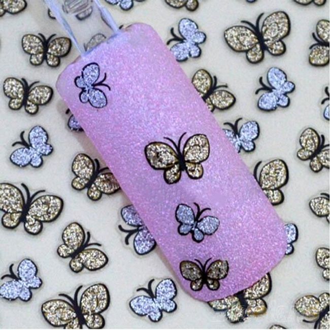 Блестящи пеперуди - стикери за нокти 1