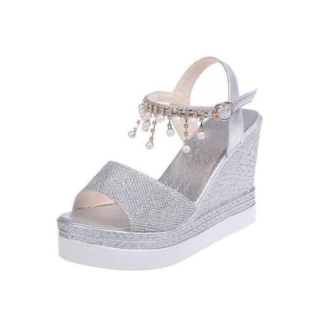 Ženski sandali s klinom TF5711 Silver - velikost 35, Velikosti obutve: ZO_227682-36 1