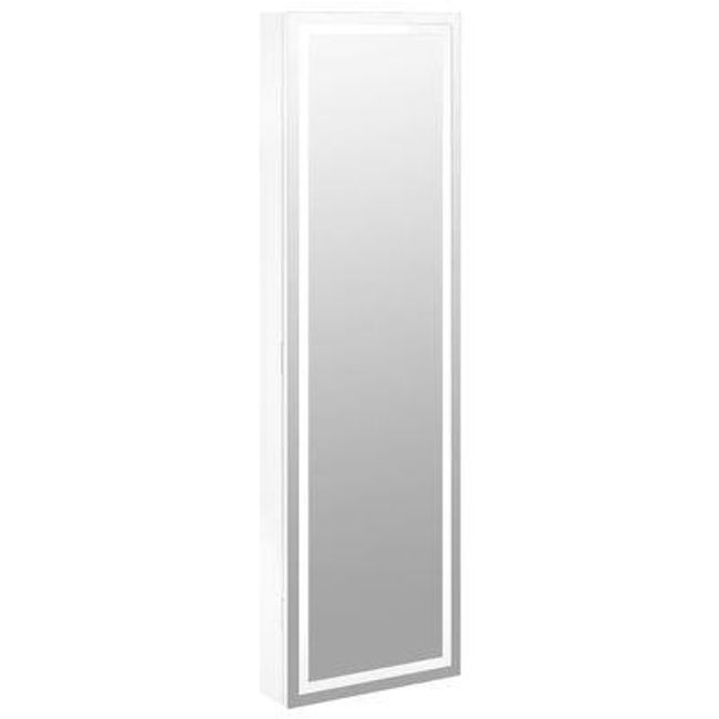 Огледална кутия за бижута с LED светлини стена бяла ZO_353253 1
