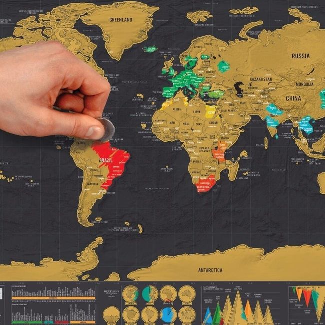 Harta lumii răzuibilă - 2 variante 1