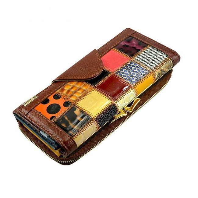 Дамски многоцветен портфейл от изкуствена кожа - 3 цвята / 3 размера 1