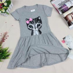 Otroška obleka s simpatično mačko - 2 barvi