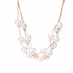 Luxusní bižuterní sada s perlovým náhrdelníkem 3 ks