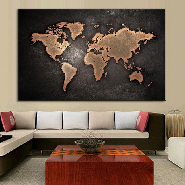 Slika sa mapom sveta - više boja 1