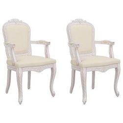 Jedilni stoli 2 kosa bež barve 62 x 59,5 x 100,5 cm platno ZO_344464