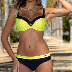 Ženski moderni bikini s push up učinkom, rumene barve, velikost 2, Tekstilne velikosti CONFECTION: ZO_228951-34